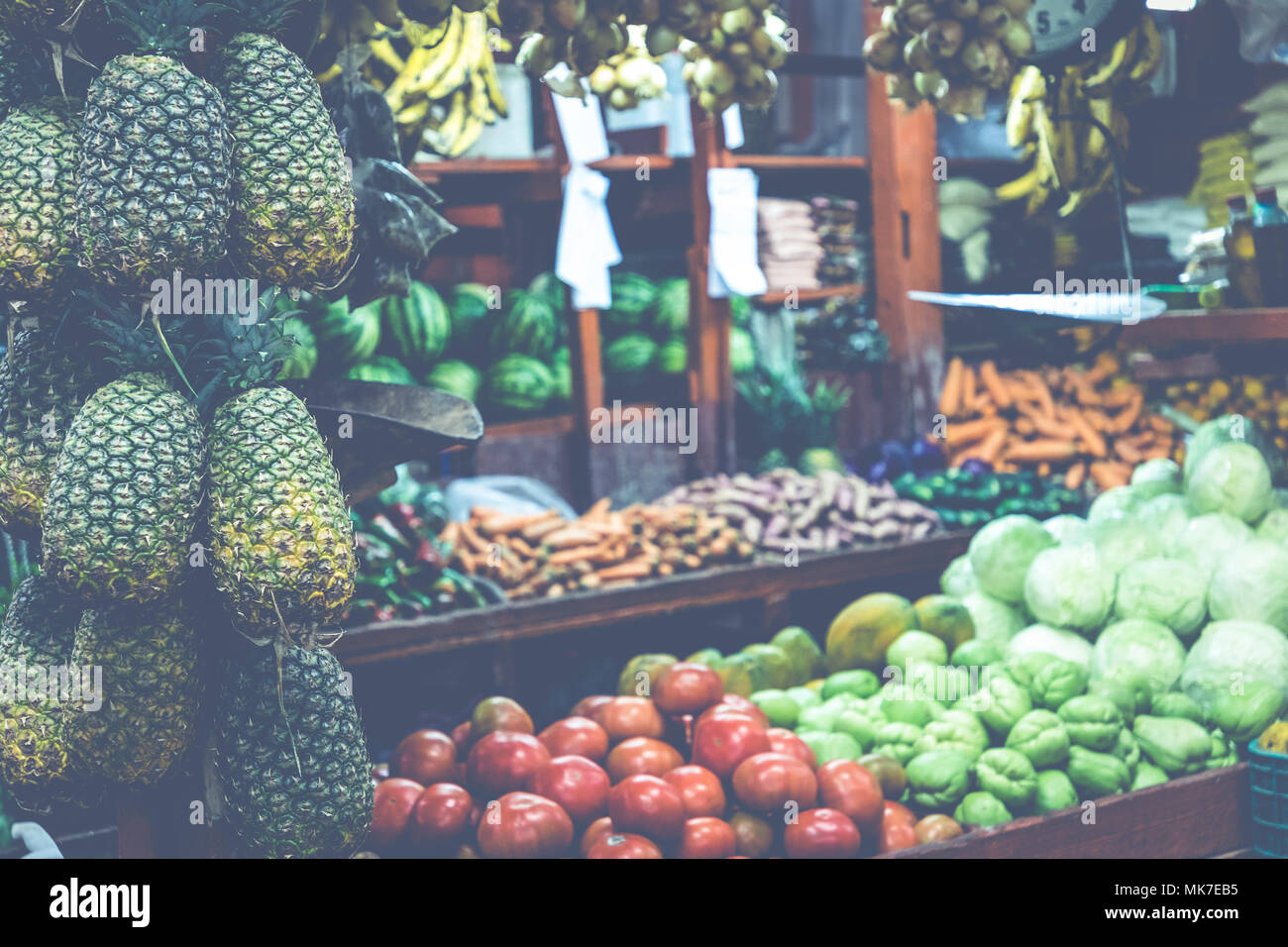 Fruits and vegetables.Farmer's Market. San Jose, Costa Rica, tropical