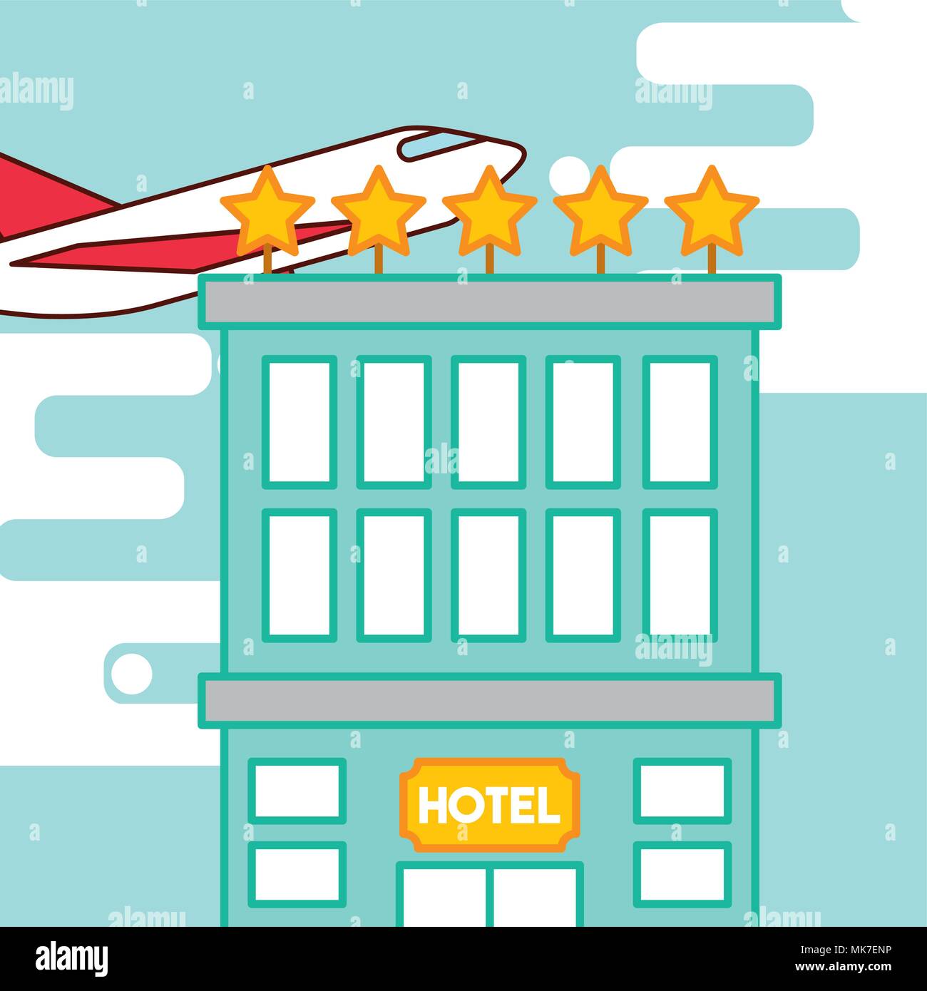 hotel service five star luxury airplane travel vector illustration ...