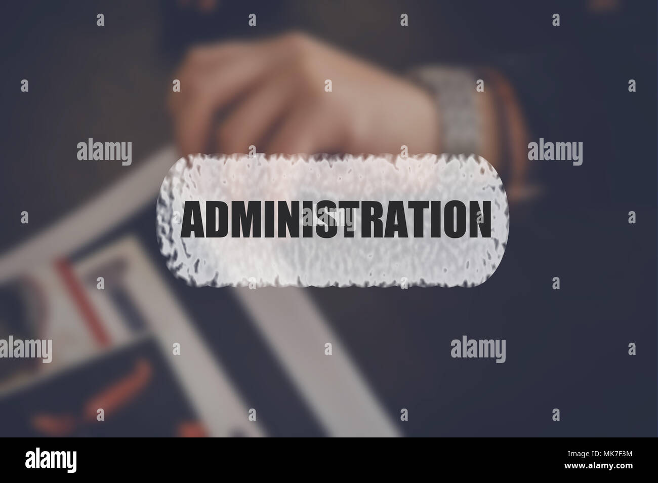 Administration word with blurring business background Stock Photo