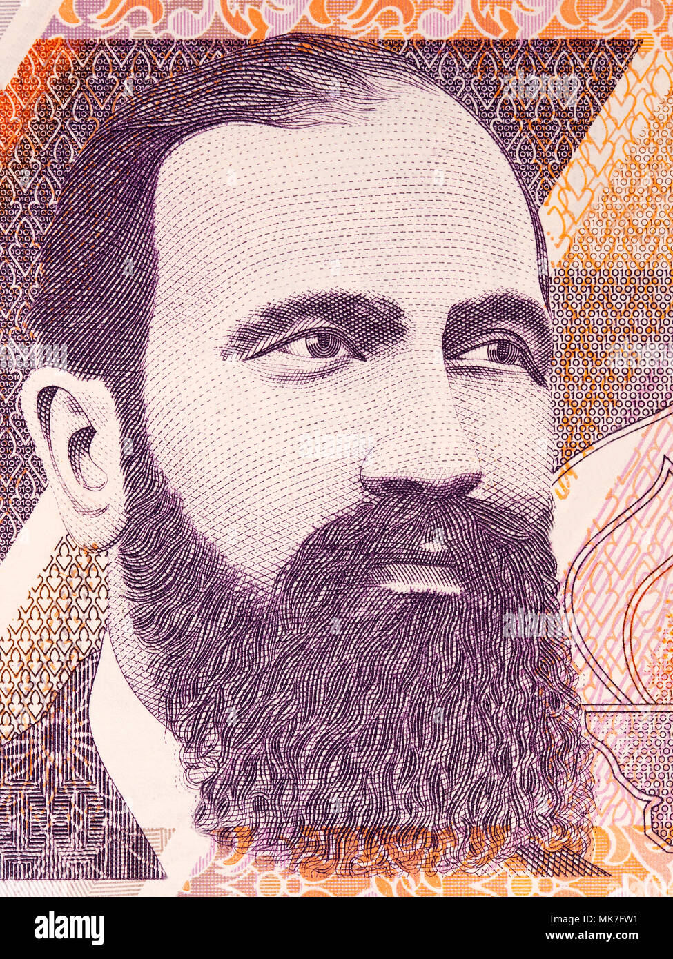Theofan Stilian Noli portrait from Albanian money Stock Photo
