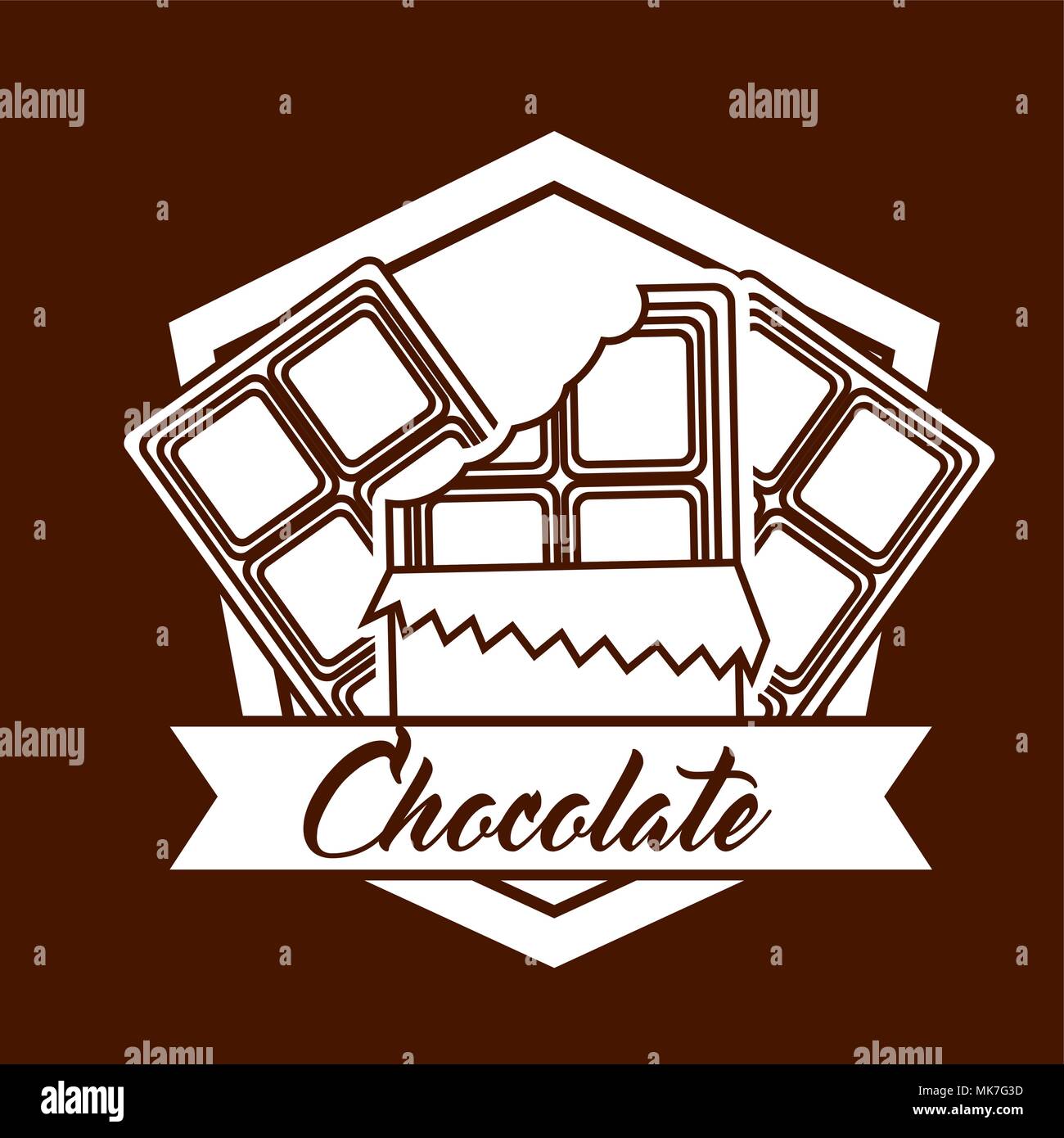 chocolate bars wrap sweet emblem vector illustration Stock Vector