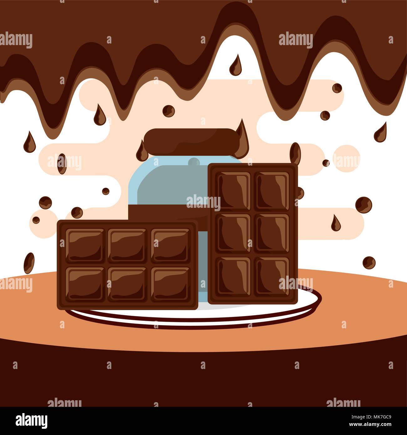 Melting chocolate bar, sweet snack Stock Vector Image & Art - Alamy