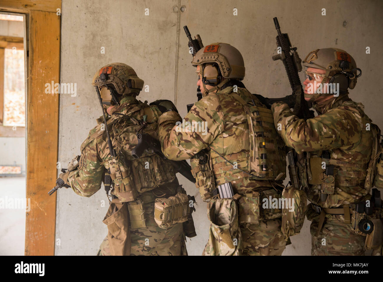 A Green Beret assigned to 1st Battalion, 10th Special Forces Group