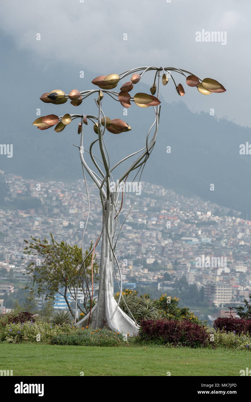 Tree sculpture in Itchimbia Park, Quito, Ecuador. Stock Photo