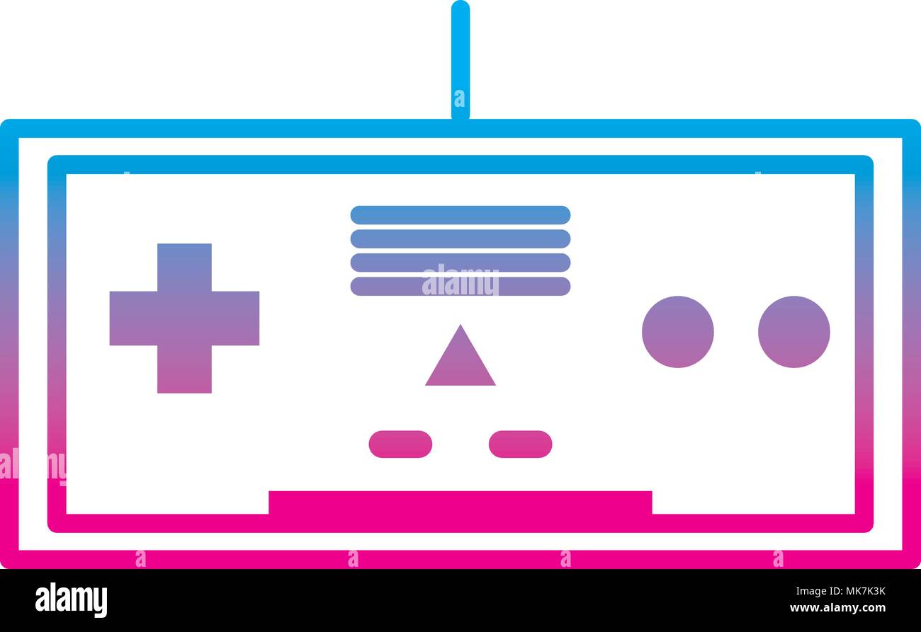 degraded line electronic videogame console with simulator buttons Stock ...