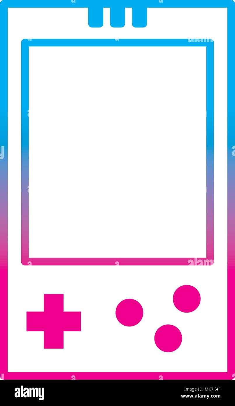 degraded line videogame console play with buttons controller Stock ...