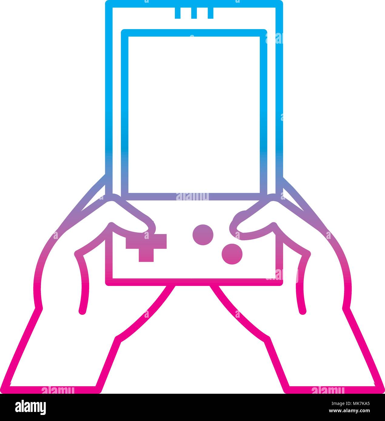 degraded line electronic gamepad console technology in the hands Stock ...