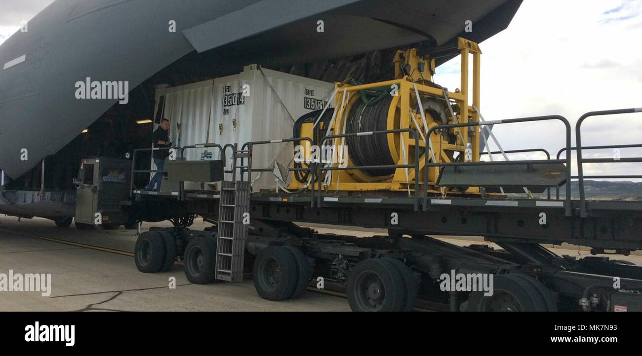 COMODORO RIVADAVIA, Argentina (Nov. 19, 2018) - The first set of equipment from Rescue Command (URC) arrives in Argentina to support search and rescue operations for the Argentine submarine ARA San