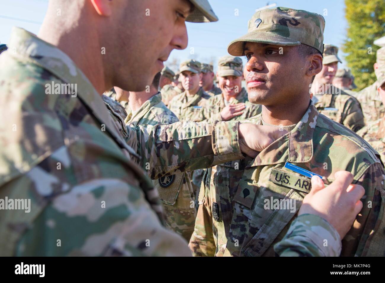 Soldiers of the 3d U.S. Infantry Regiment (The Old Guard), are awarded