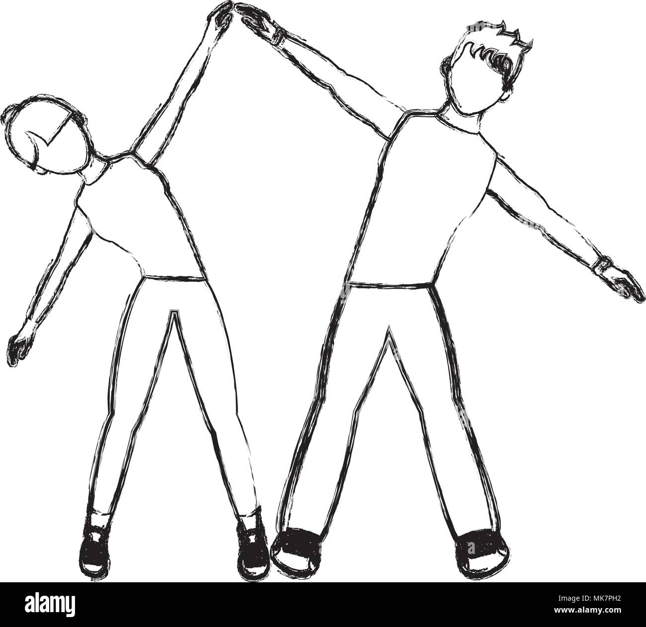 grunge woman and man sport exercise training Stock Vector Image & Art ...