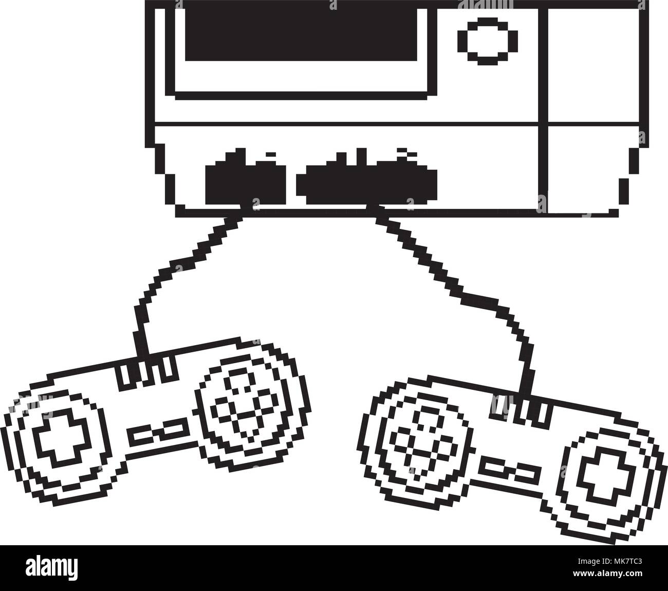 grunge videogame console play with controller technology Stock Vector ...