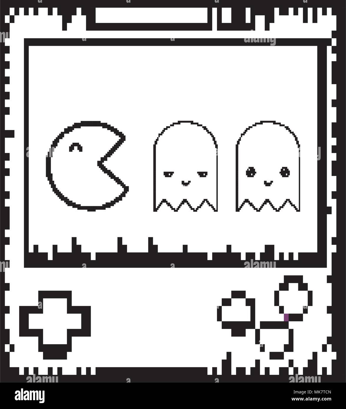 grunge gamepad simulator with characters digital videogame Stock Vector ...