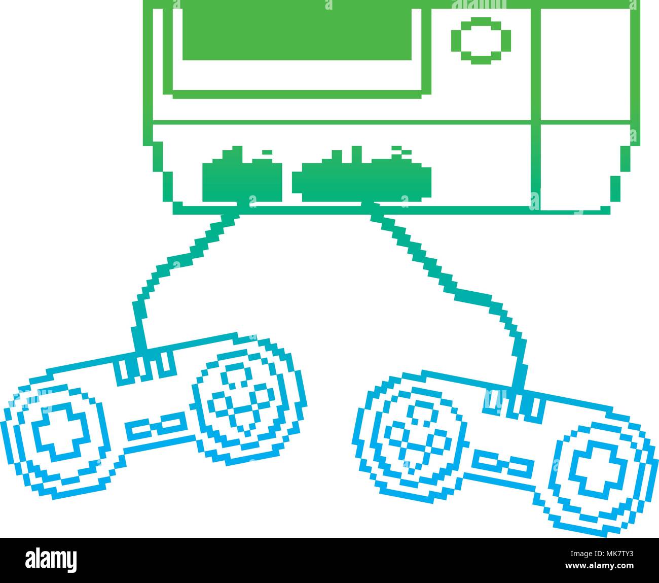 degraded line videogame console play with controller technology Stock ...