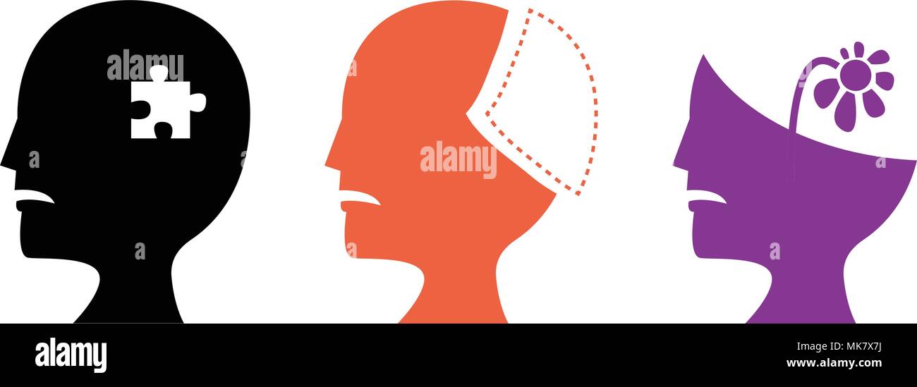 Set of Alzheimer's Disease icons, vector art design Stock Vector