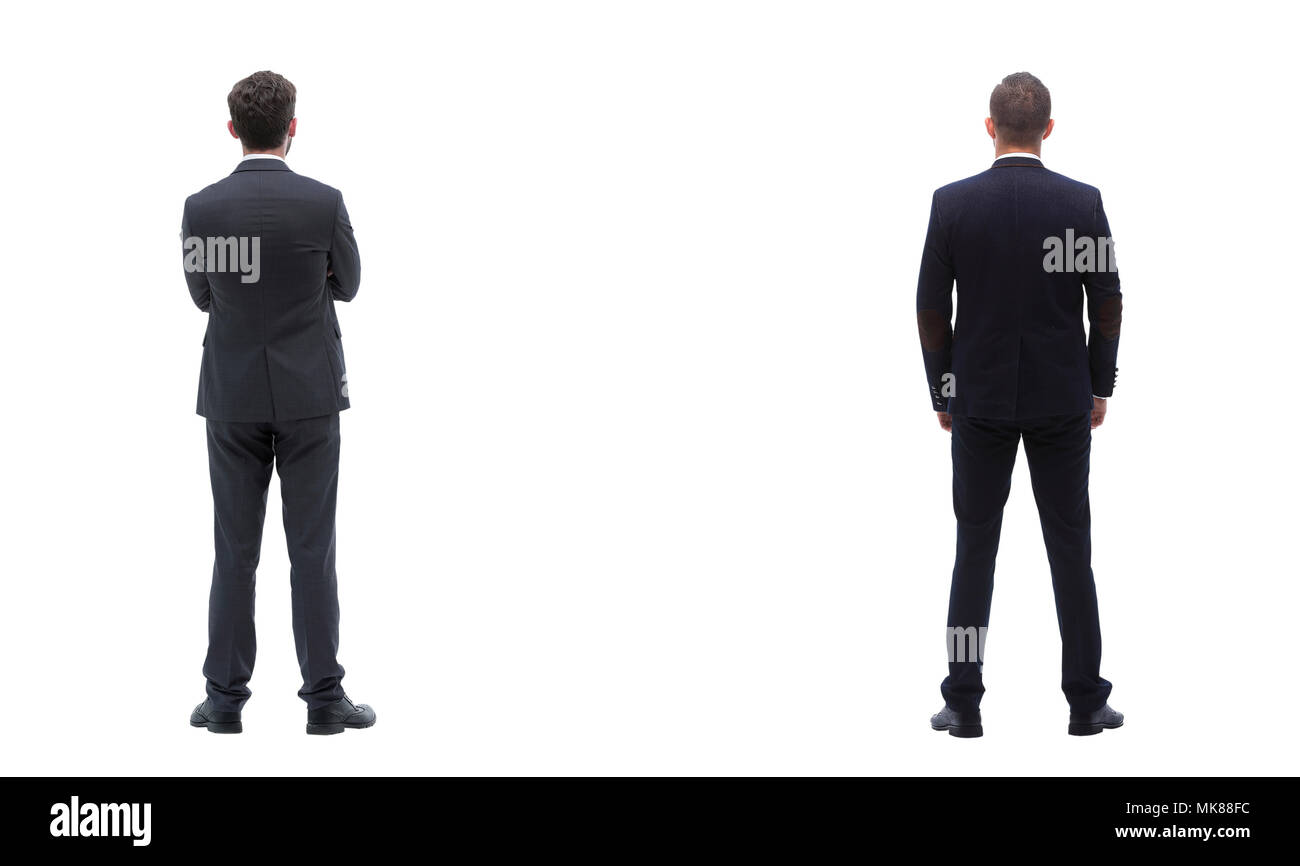 Back view group of business people. Rear view. Isolated over white ...