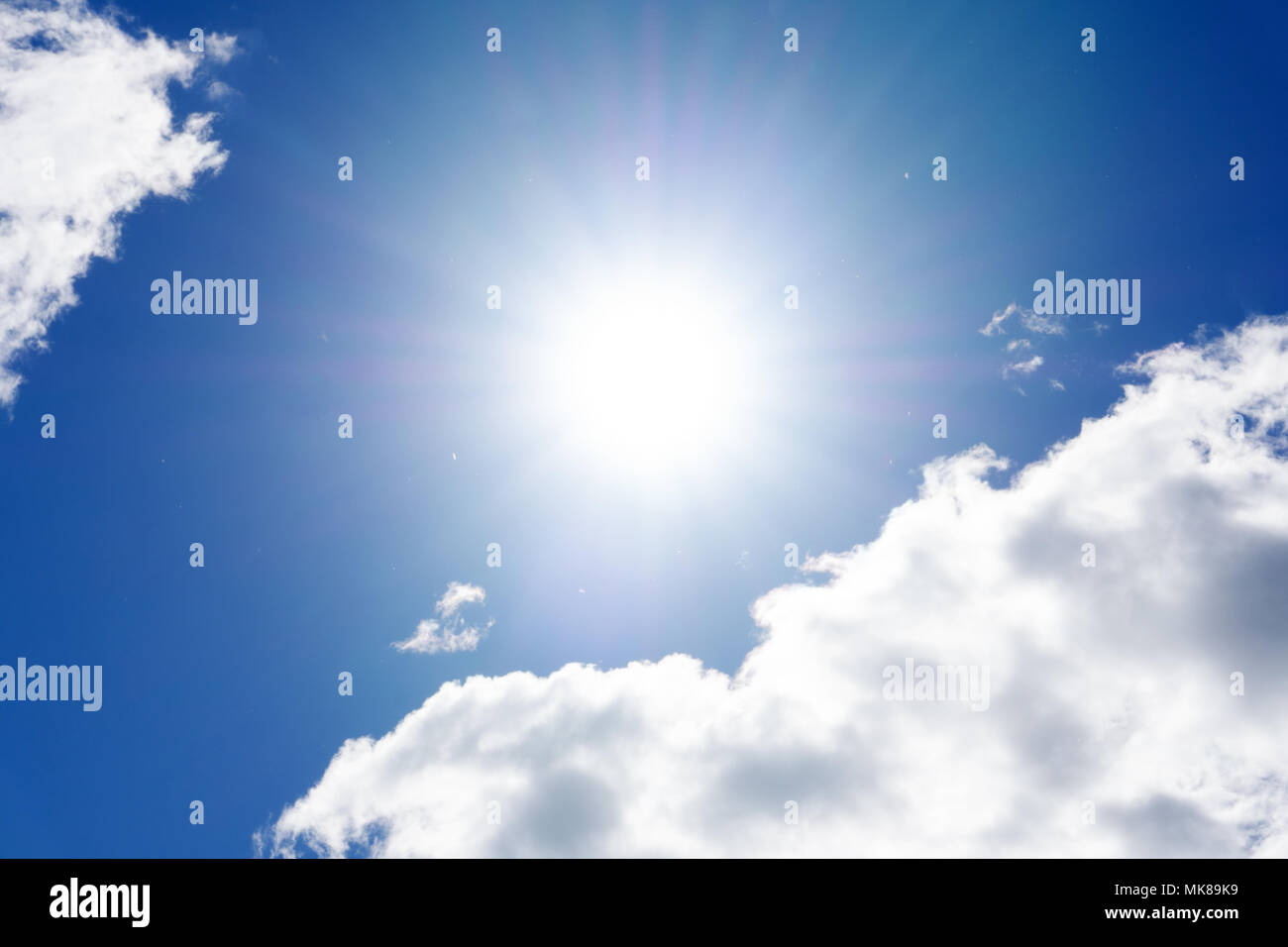 blue sky and summer green field landscape Stock Photo - Alamy