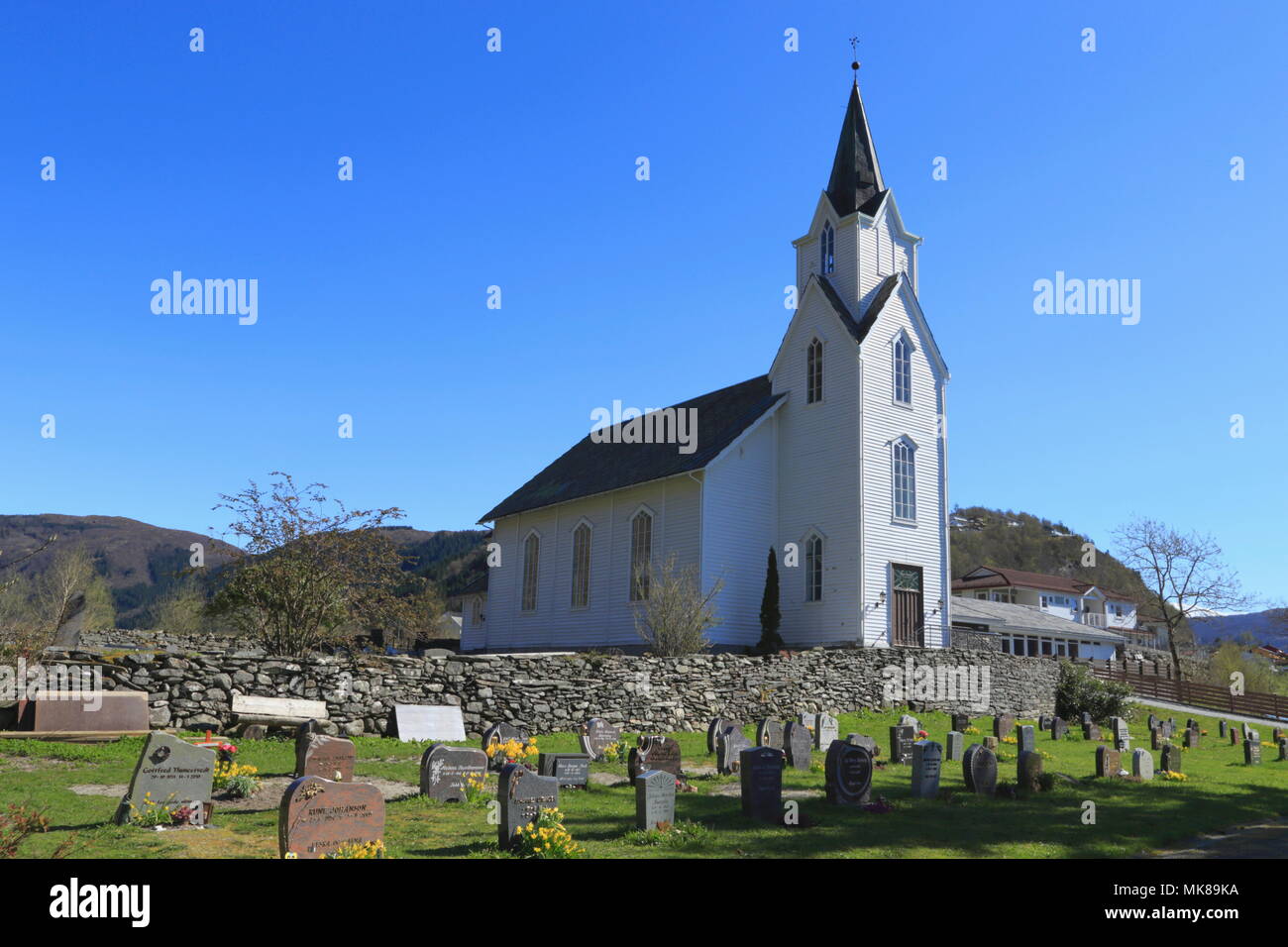 Haus Church And Graveyard In Haus On The Island Of Osteroy Norway