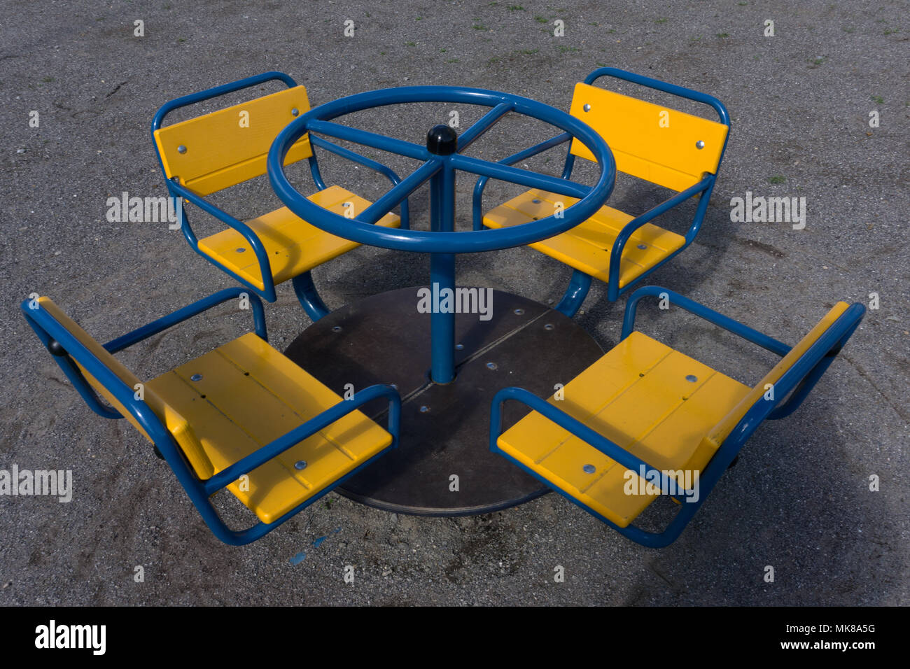 Playground merrygoround romantic rusty white shoe antique Stock Photo