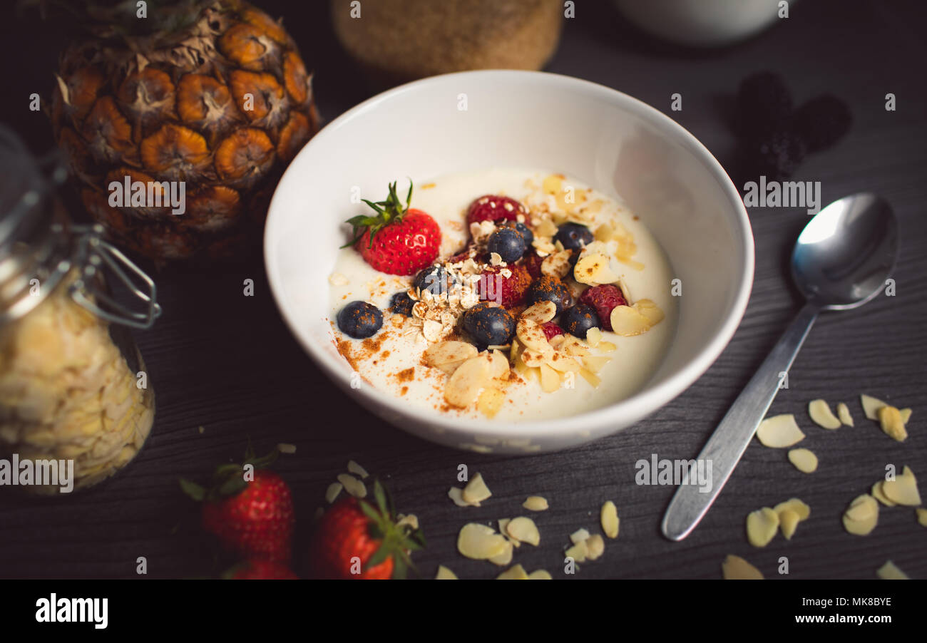 healthy diet vegan breakfast Stock Photo - Alamy