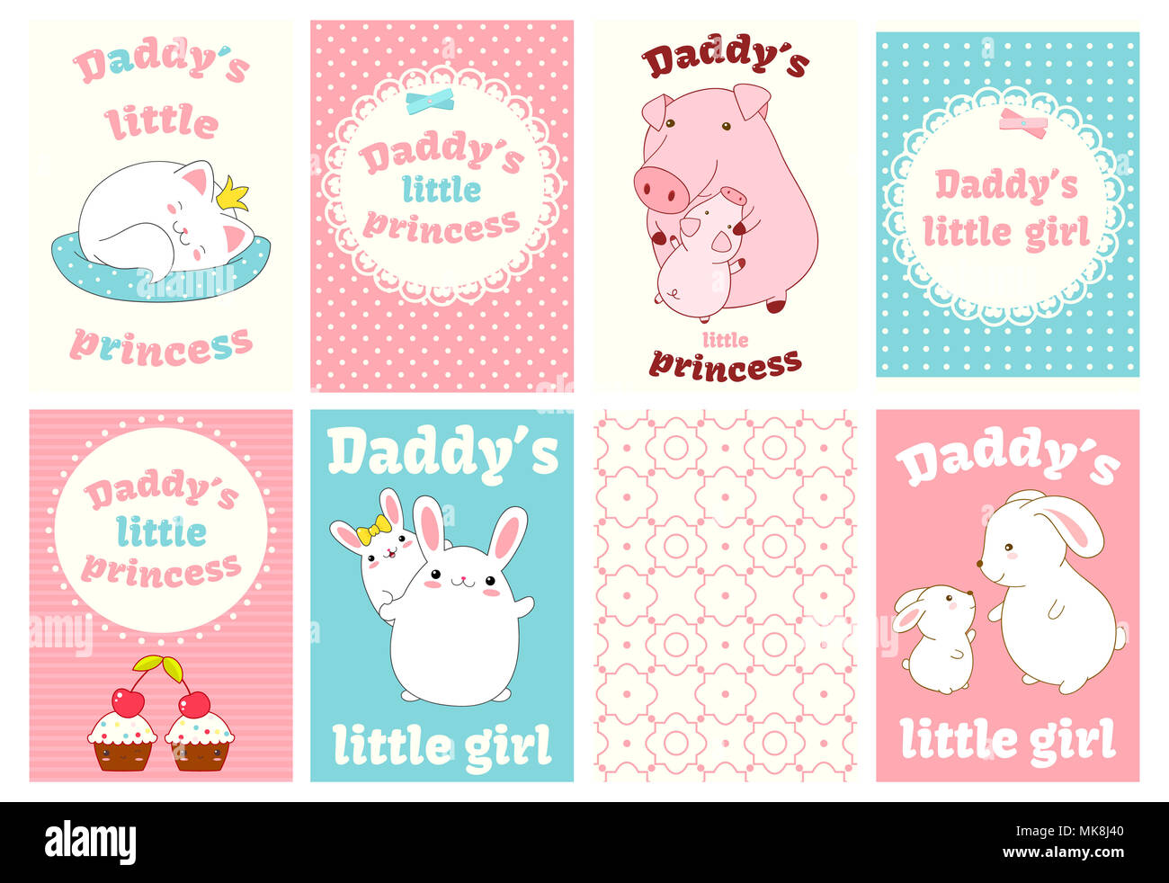 Daddy S Little Princess Set Of Banner Background Flyer Placard