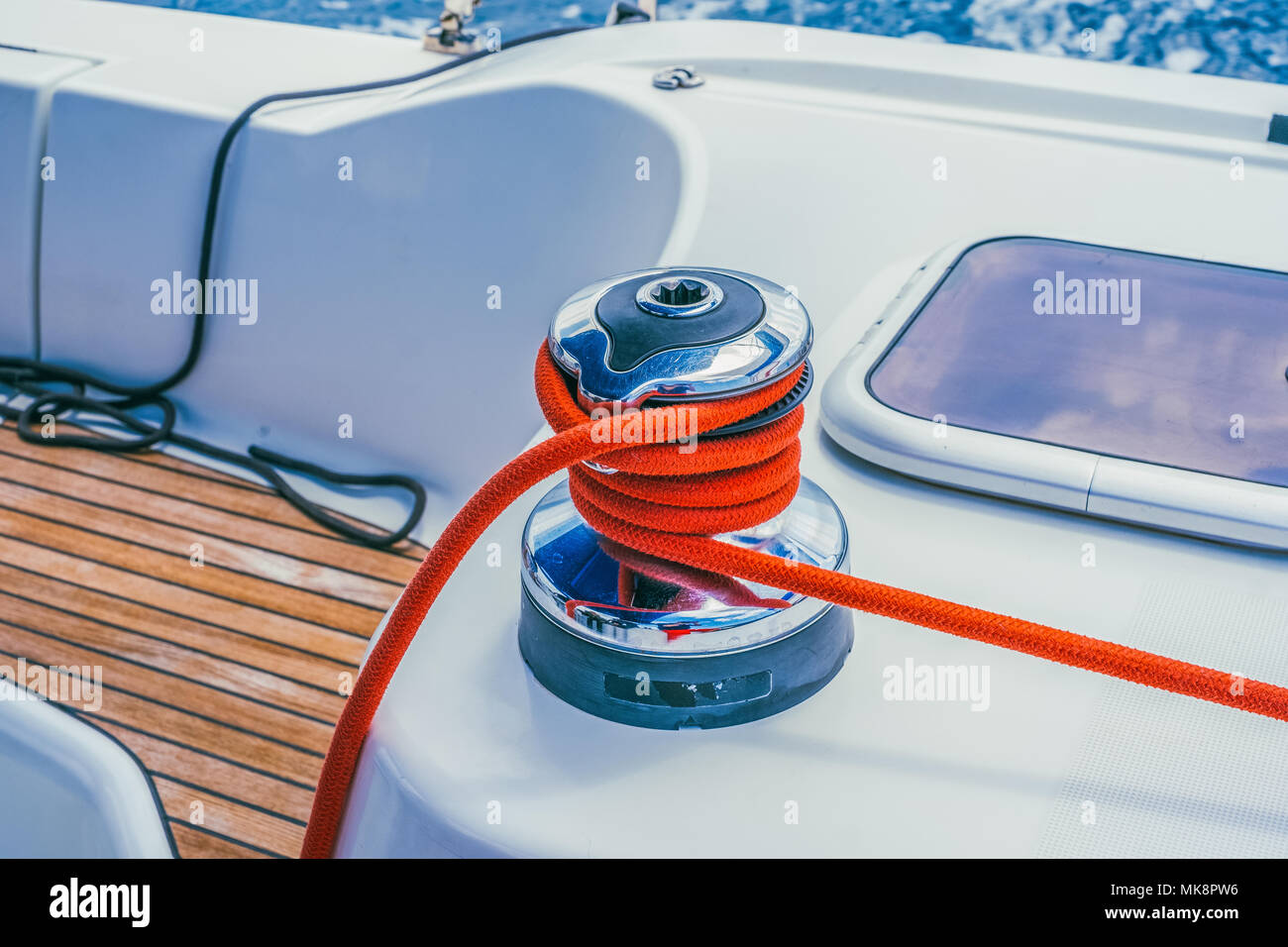 Details of sailing boat for sports Stock Photo