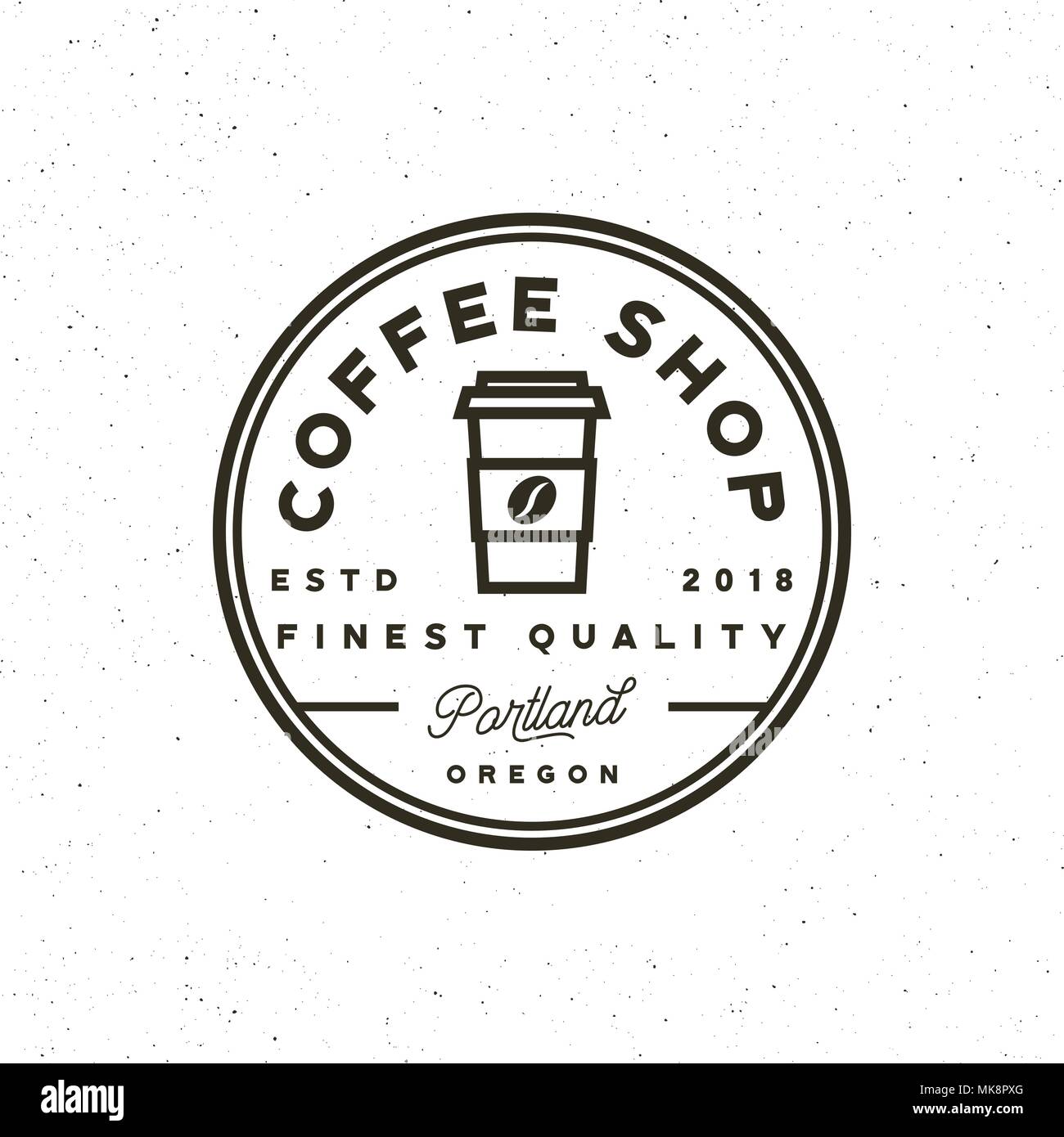 modern vintage coffee shop label. vector illustration Stock Vector
