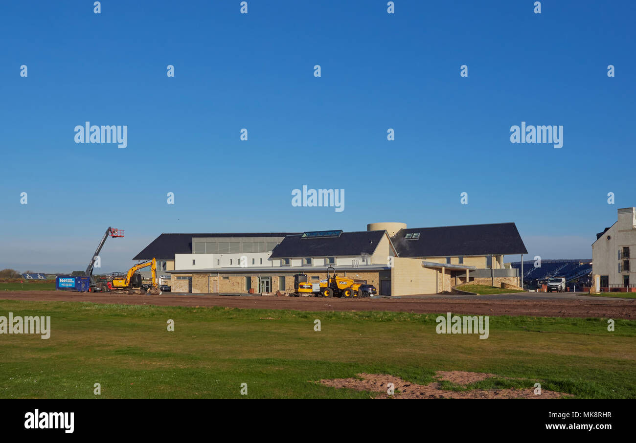 An area of ground behind the new Links House Golf centre being prepared for the 147th Open