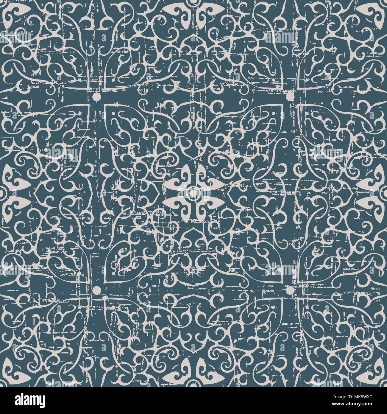 Worn out antique seamless background spiral curve cross frame Stock ...