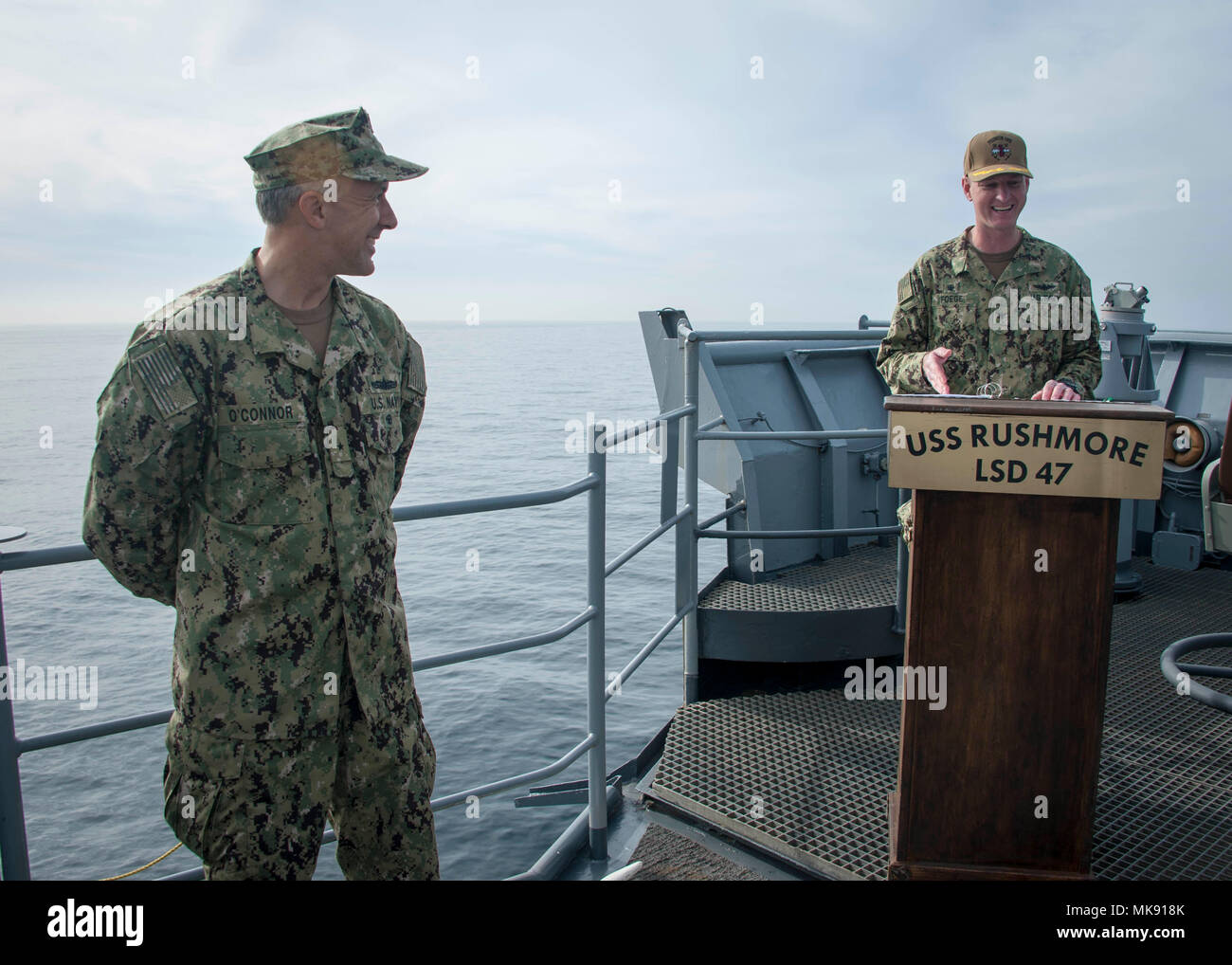 PACIFIC OCEAN (Nov. 28, 2017) Rear Adm. Cathal S. O'Connor, commander ...