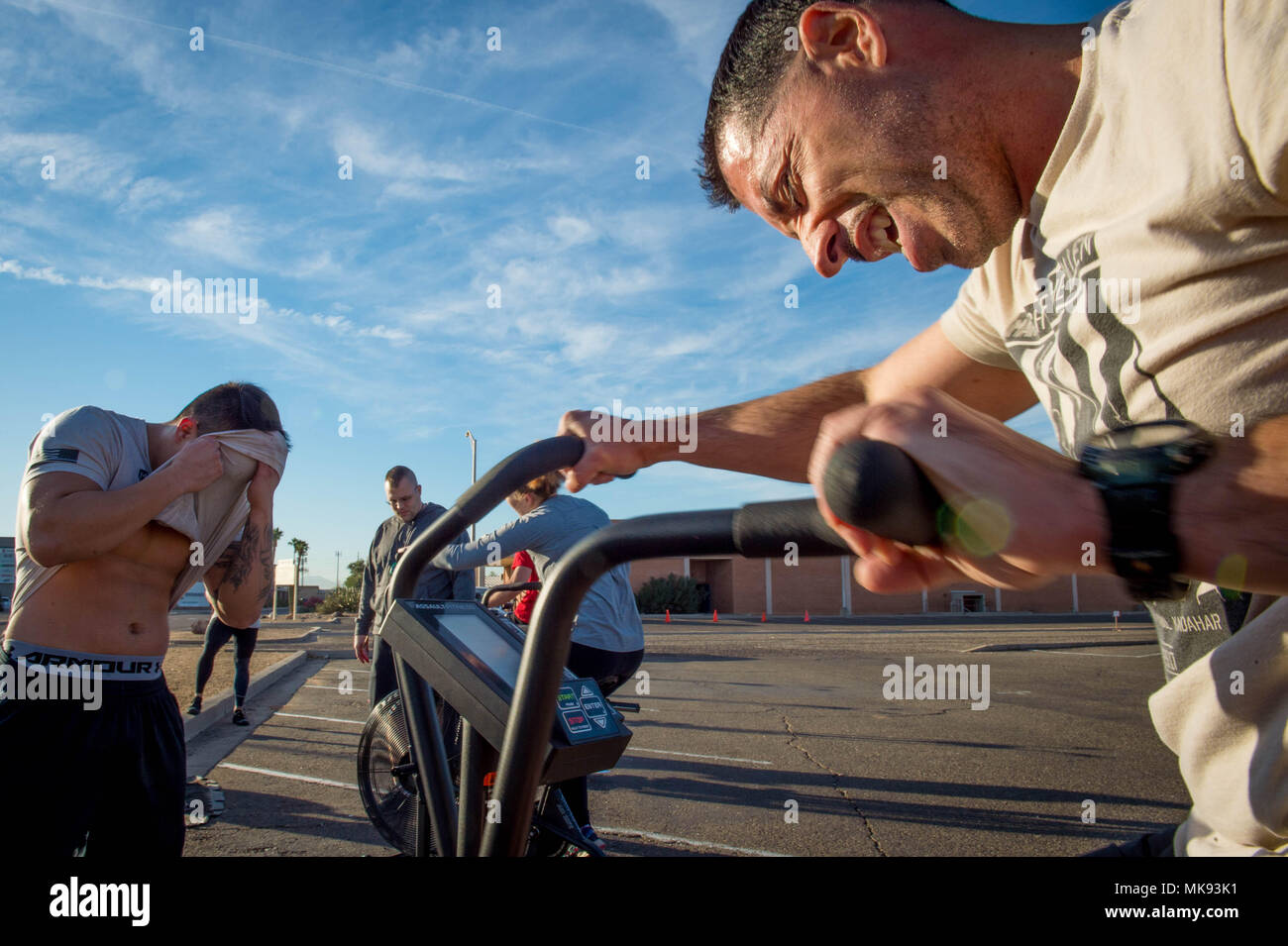 Team Luke Thunderbolts participate in the Trojan Warrior Workout at ...
