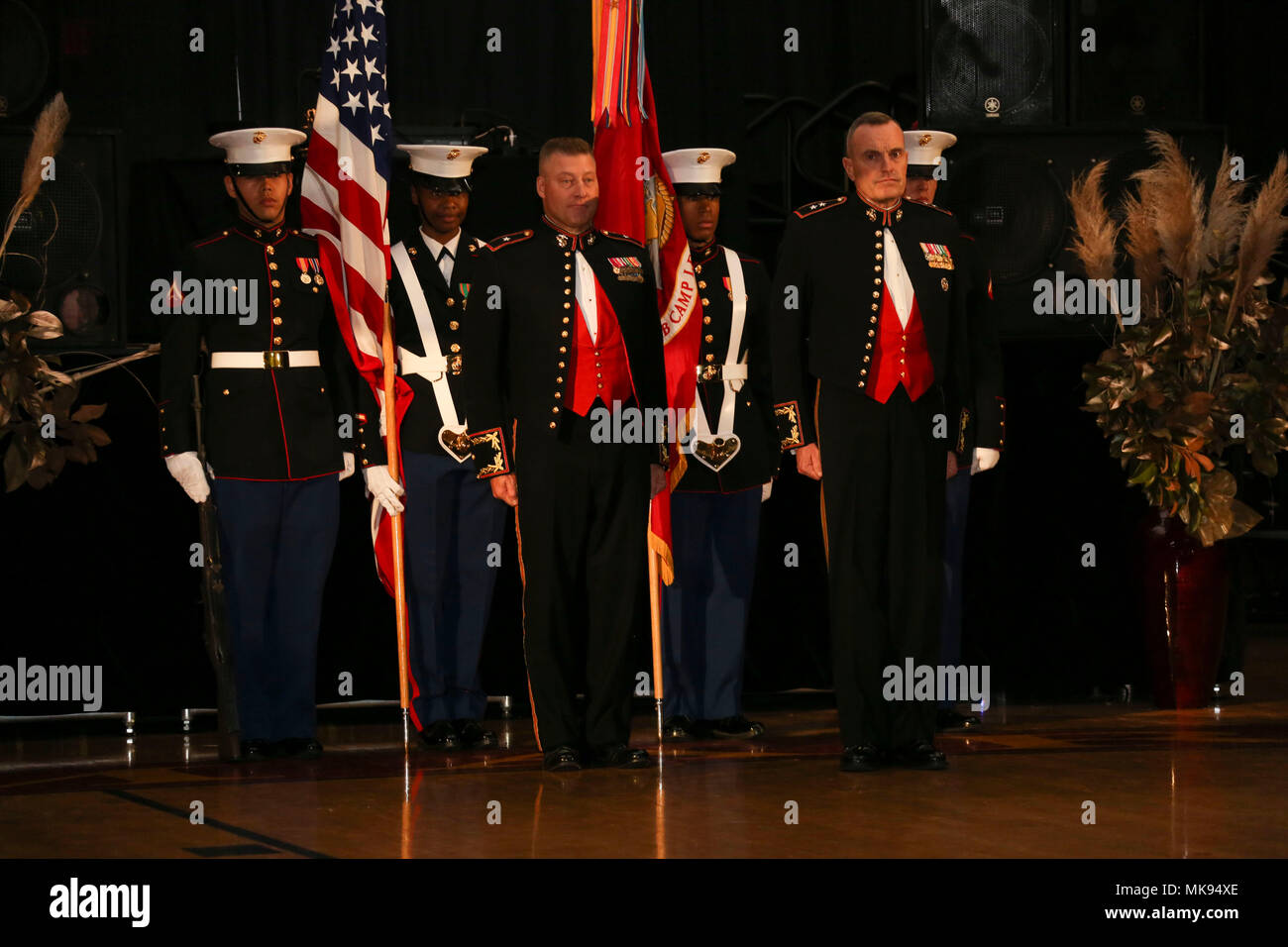 U.S. Marine Corps Brig. Gen. Julian D. Alford, center, commanding