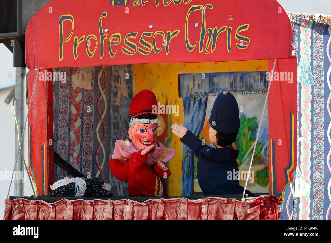 Punch and Judy Show provided children entertainment at the Abingdon Air & Country Show Stock