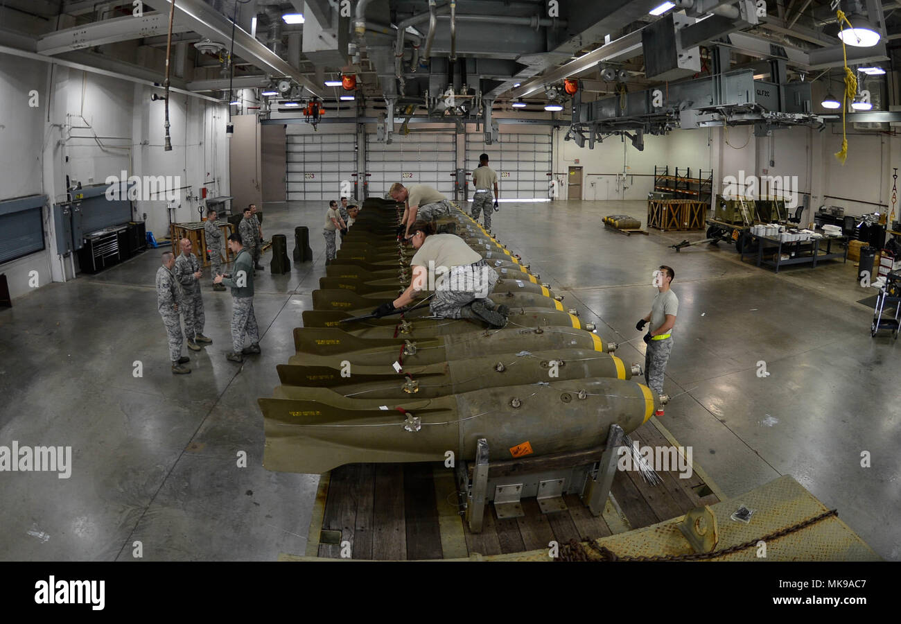 Airmen From The 2nd Munitions Squadron Production Flight Assembles