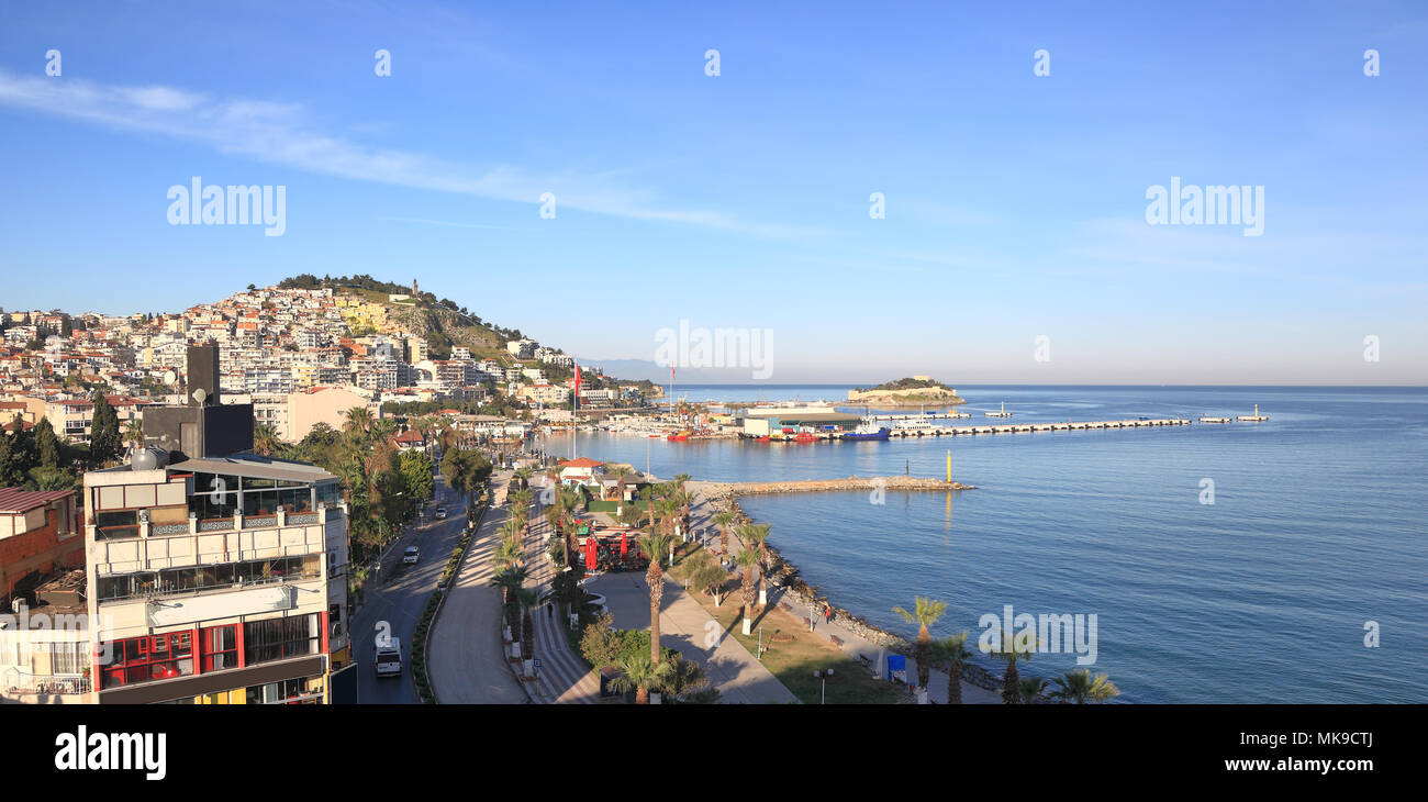 The town of Kusadasi on the Aegean coastline (Turkey). Stock Photo