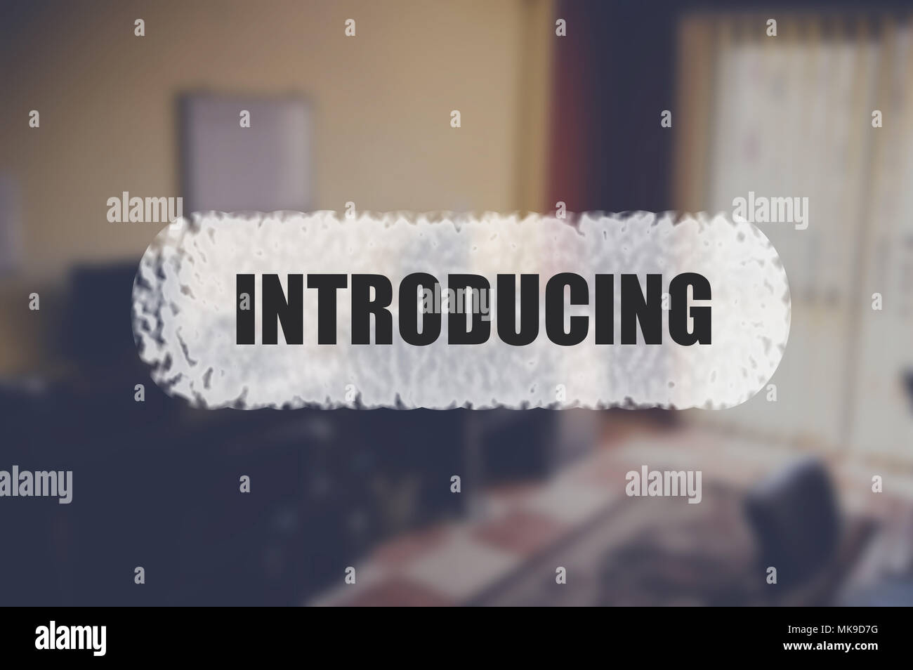 Introducing word with blurring business background Stock Photo Alamy