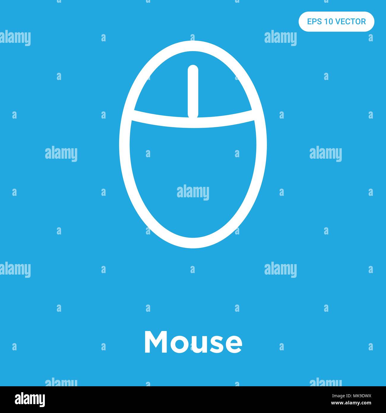 Mouse vector icon isolated on blue background, sign and symbol Stock ...