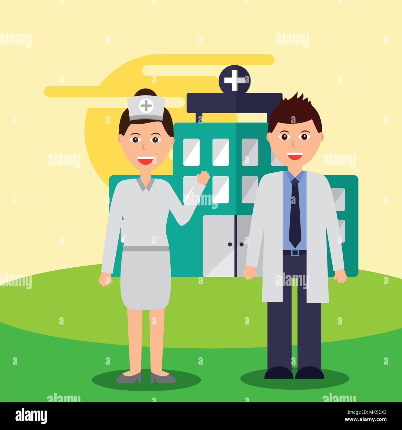 nurse and doctor staff medical team hospital Stock Vector Image & Art ...