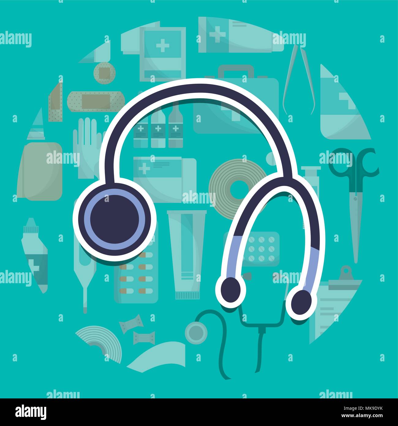 Stethoscope still life Stock Vector Images - Alamy