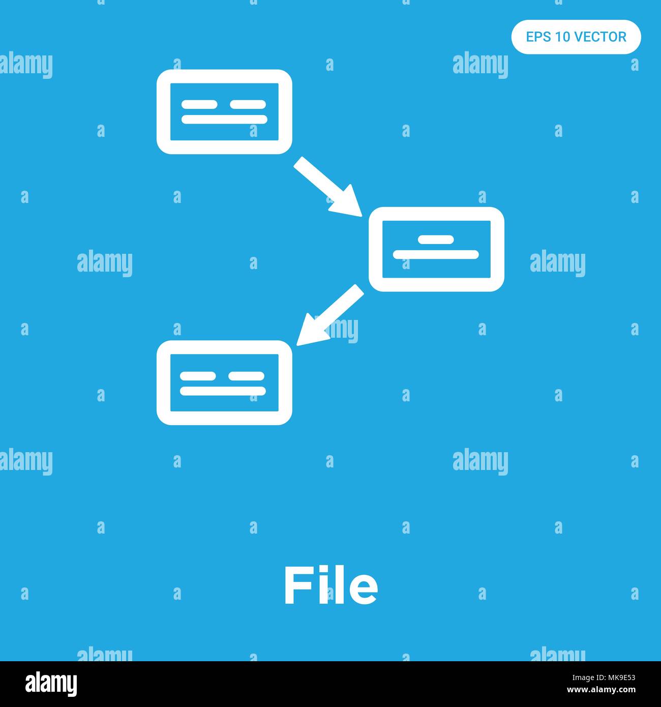 File vector icon isolated on blue background, sign and symbol Stock ...