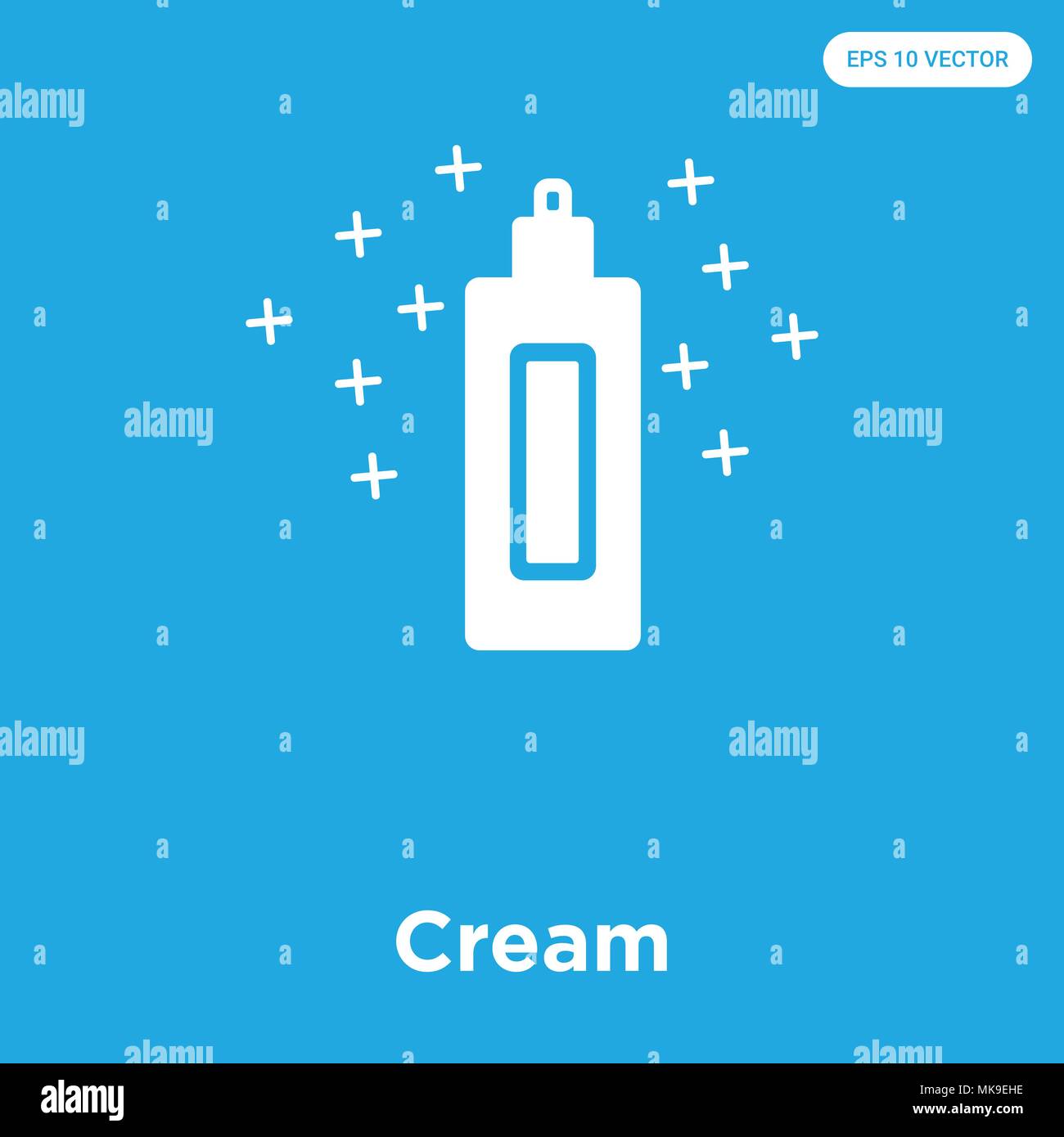 Cream vector icon isolated on blue background, sign and symbol Stock ...