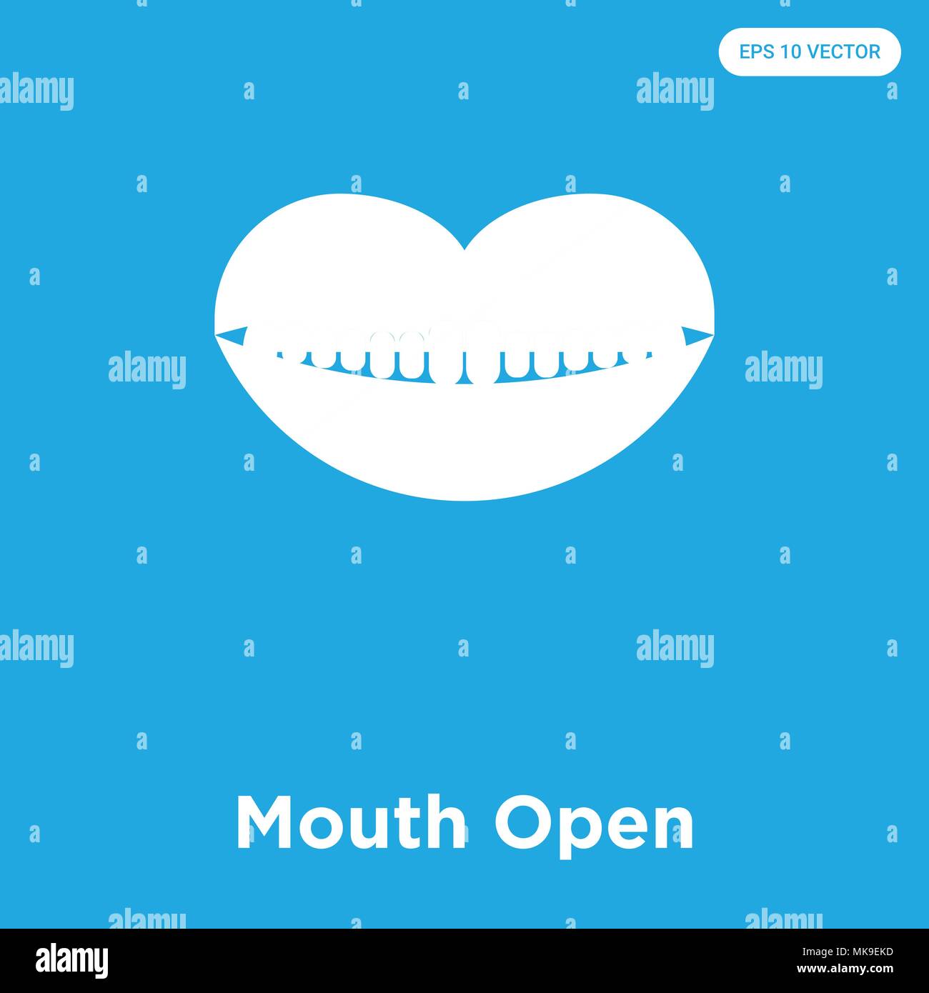 Mouth Open vector icon isolated on blue background, sign and symbol Stock Vector Image & Art Alamy