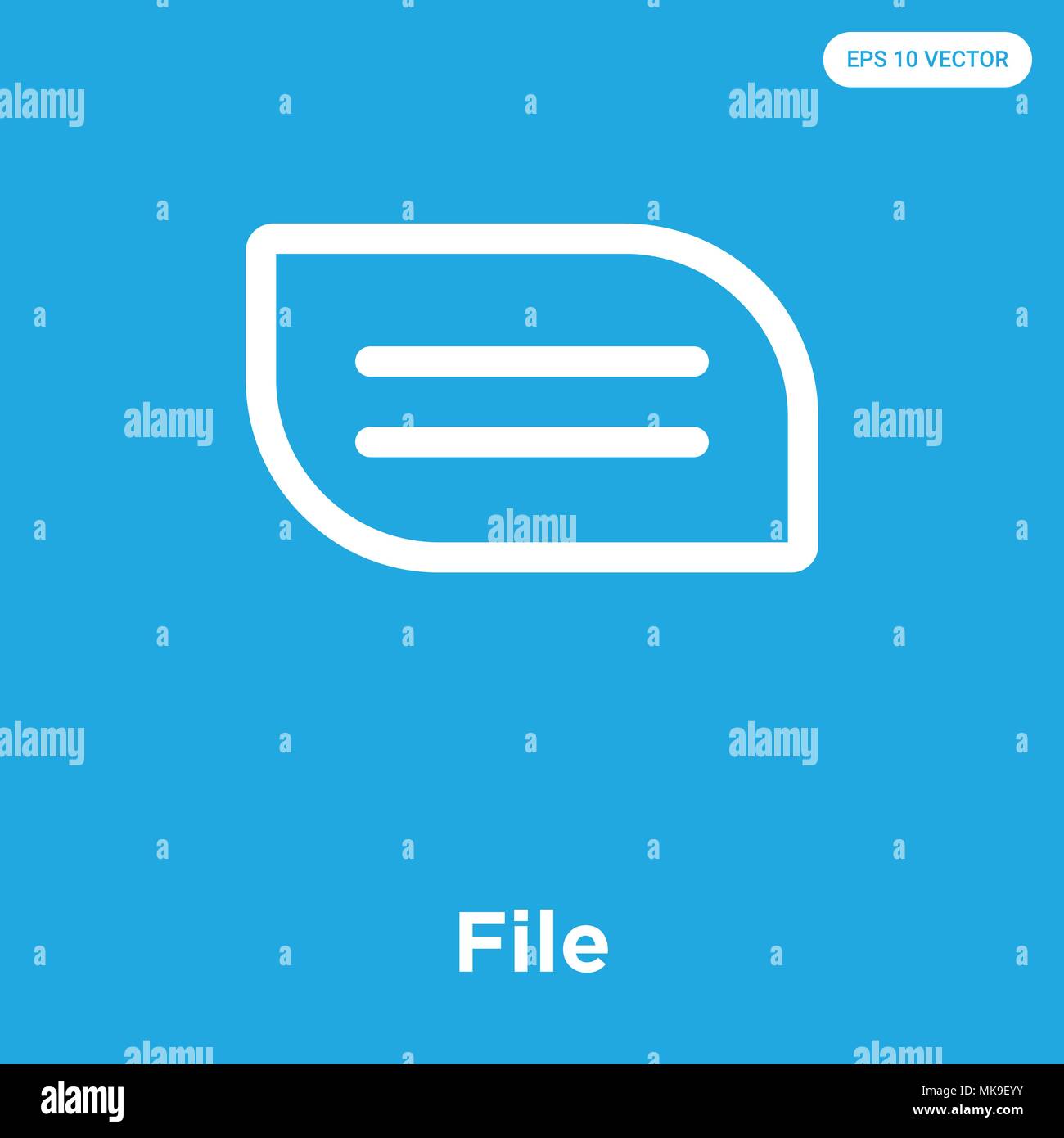 File vector icon isolated on blue background, sign and symbol Stock ...