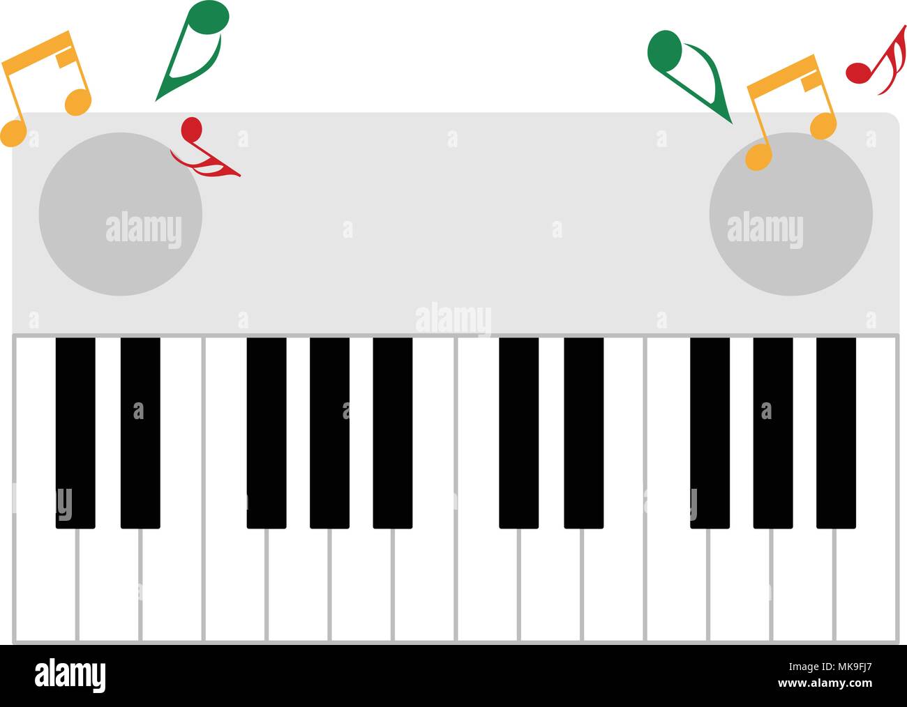 Piano keyboard icon. Flat color design. Vector illustration Stock ...