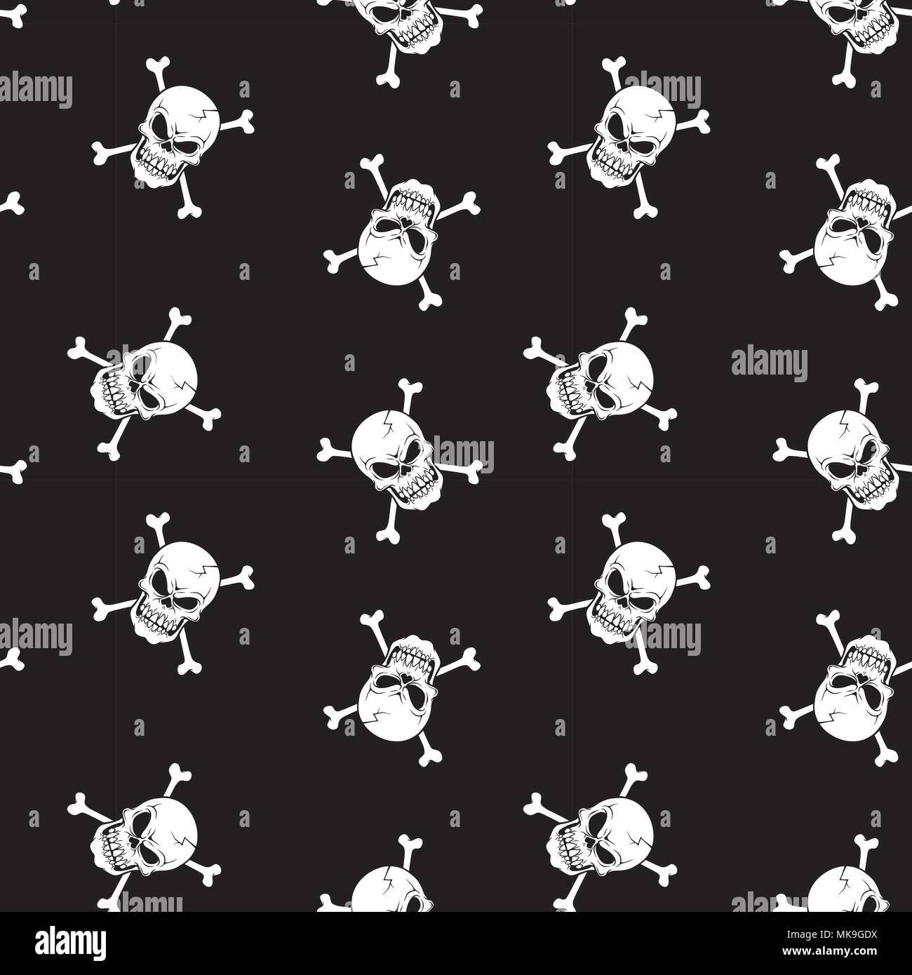 Vector illustration seamless pattern with skull cartoon Stock Vector ...