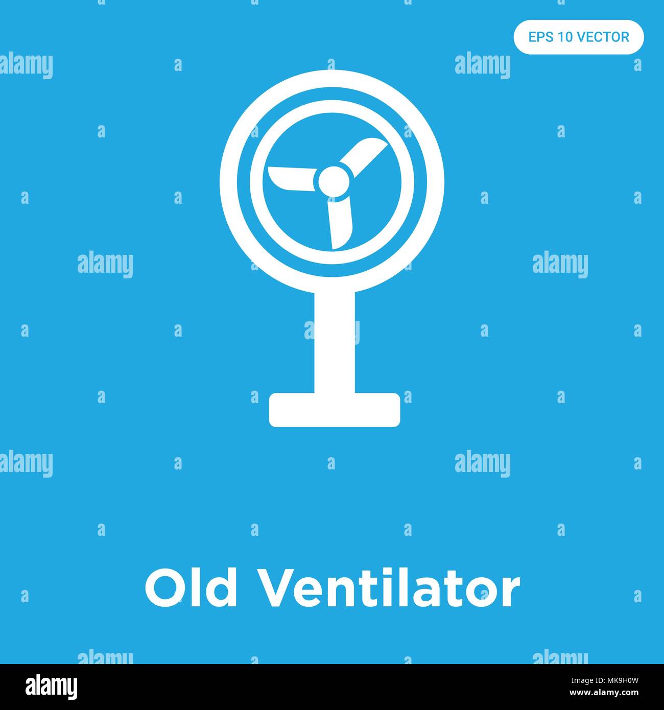 Old Ventilator vector icon isolated on blue background, sign and symbol ...