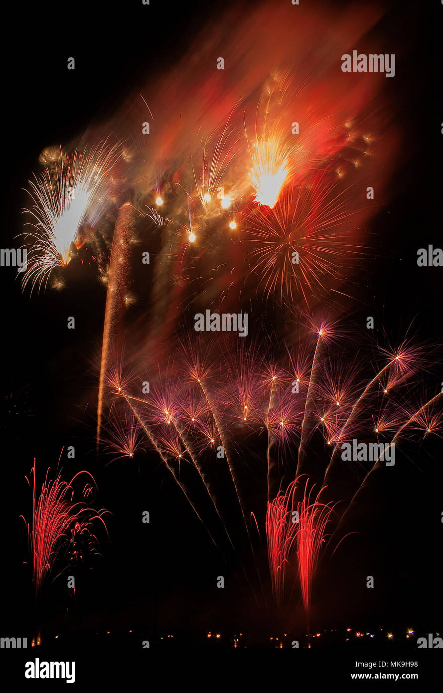 A huge Display of Fireworks at the Sioux Falls Fairgrounds during a