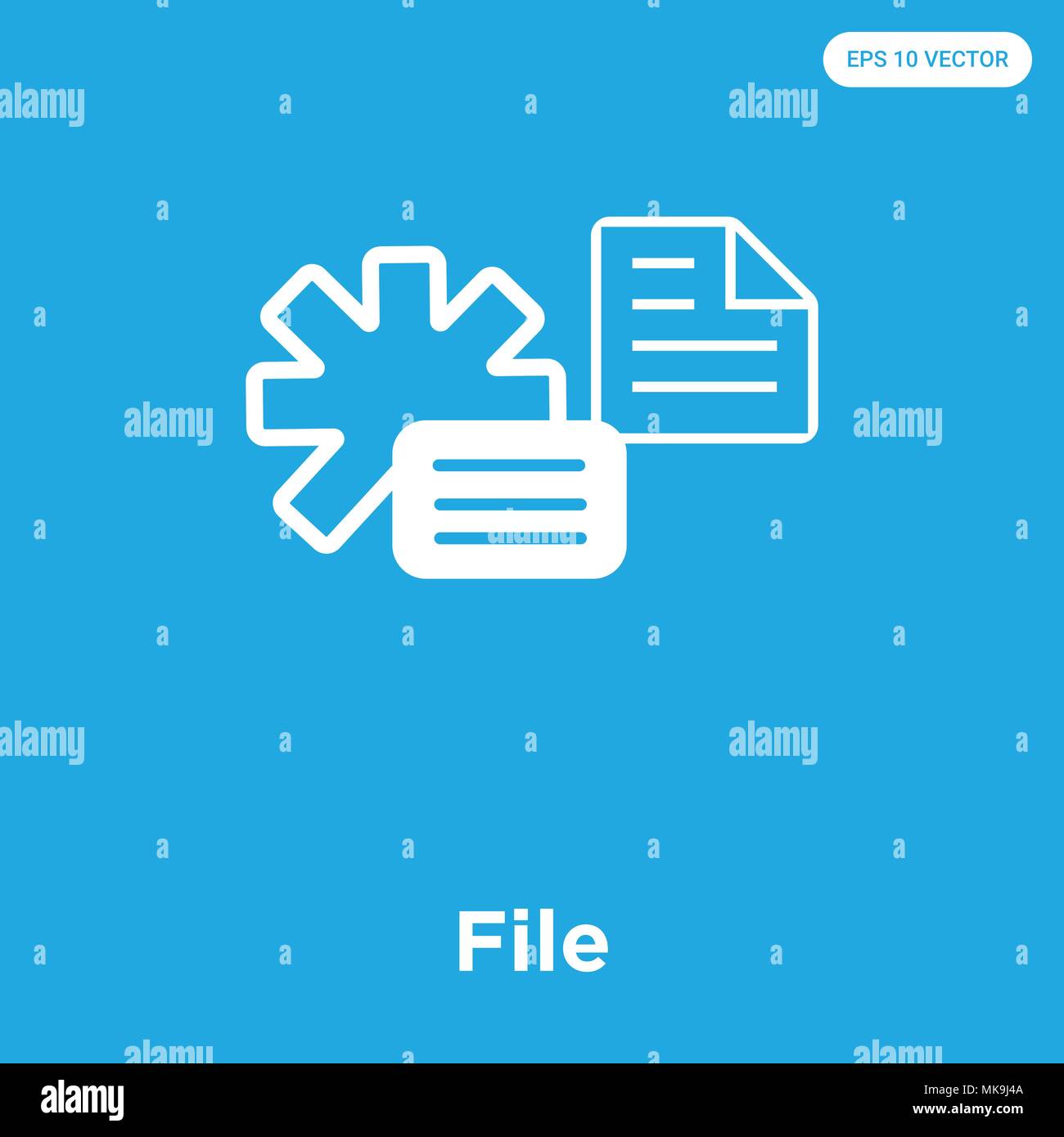 File vector icon isolated on blue background, sign and symbol Stock ...