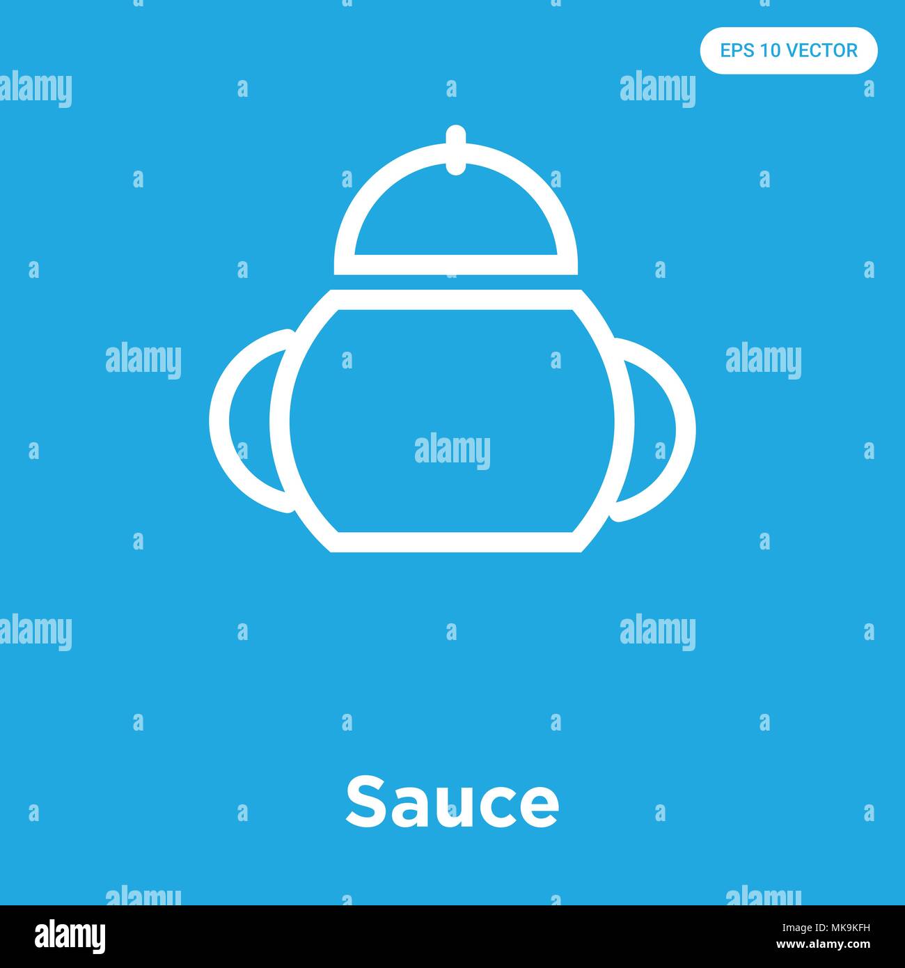 Sauce vector icon isolated on blue background, sign and symbol Stock ...