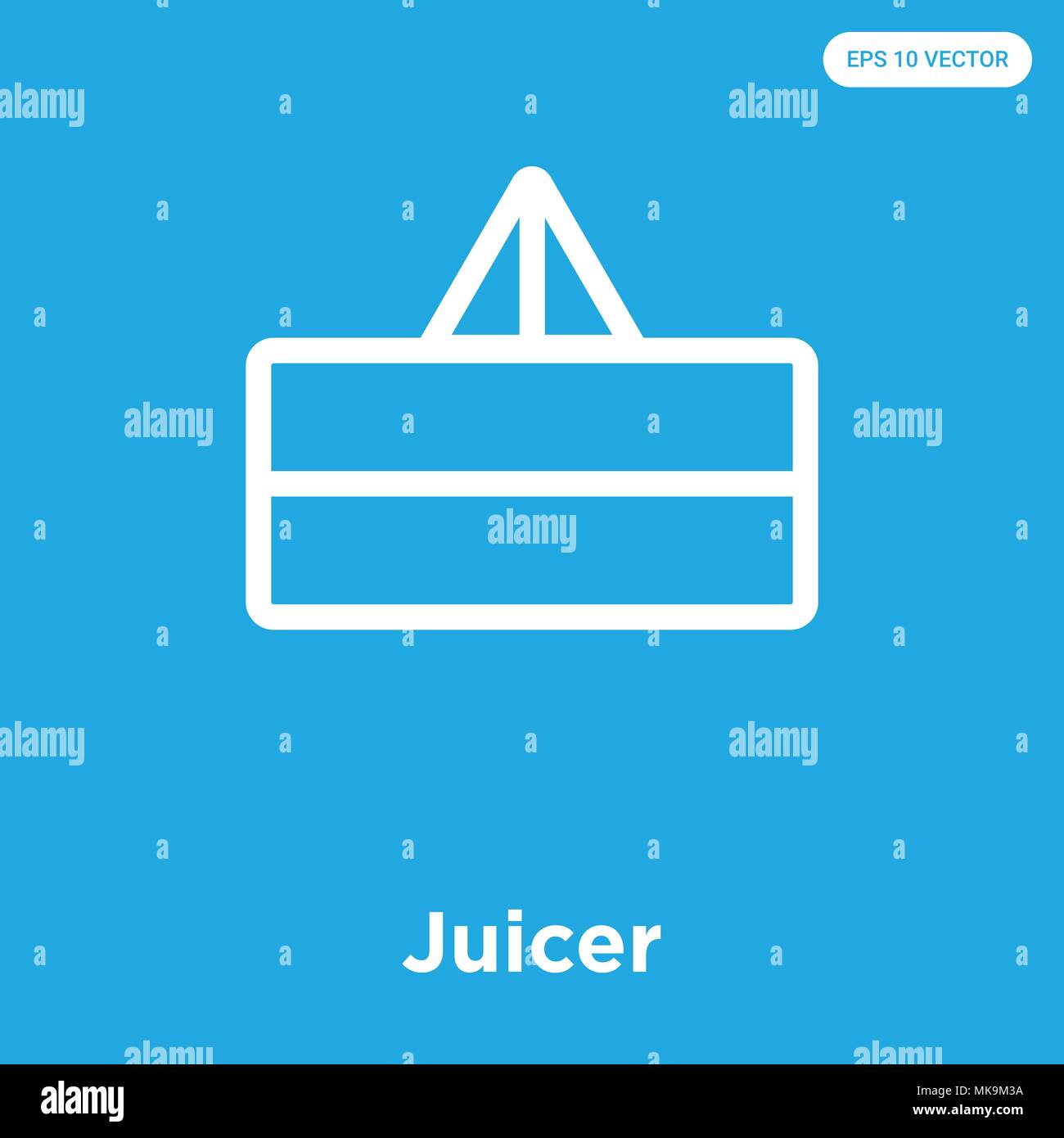 Juicer vector icon isolated on blue background, sign and symbol Stock Vector