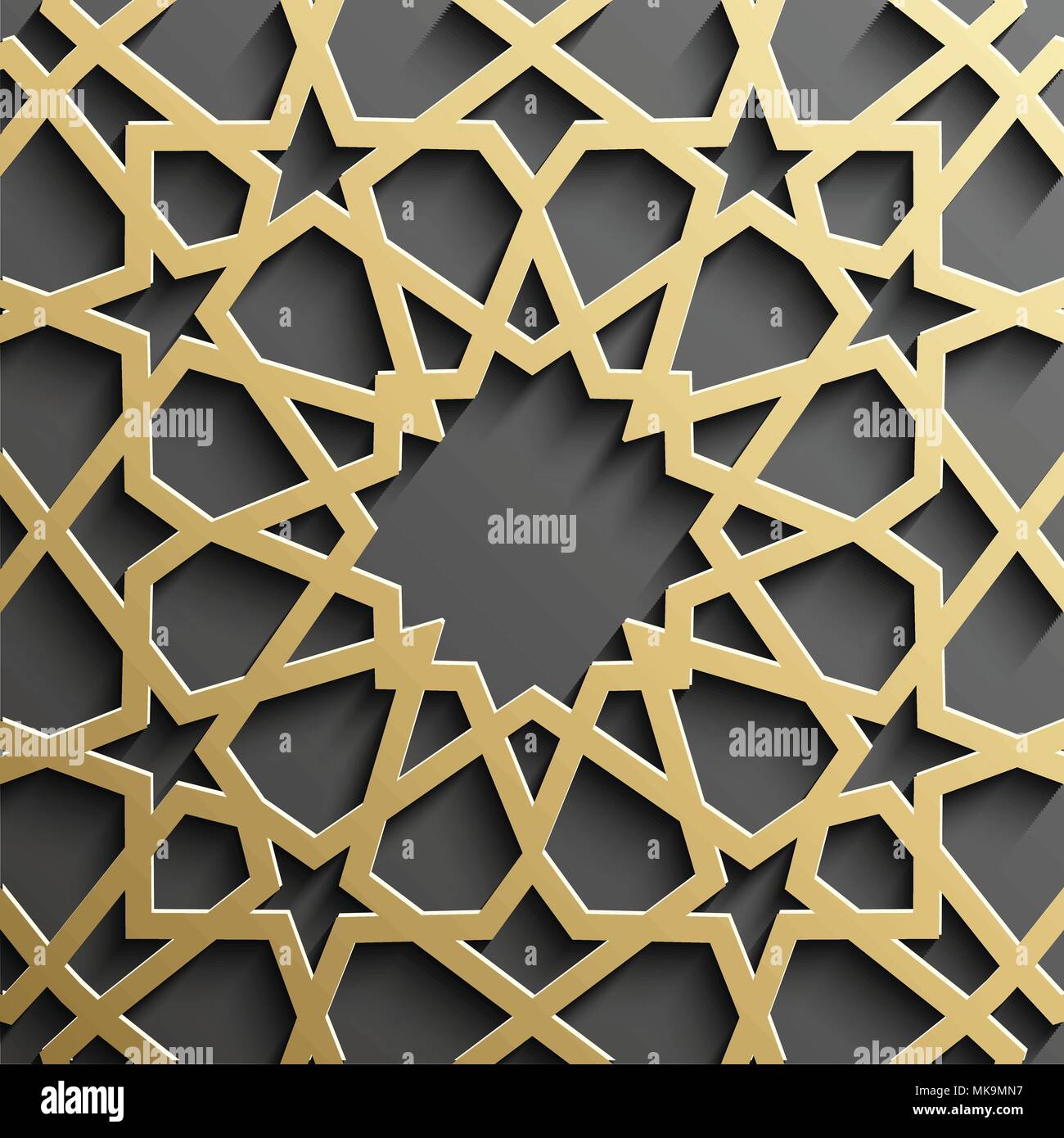 Background with gold seamless pattern on black backgroud islamic style ...